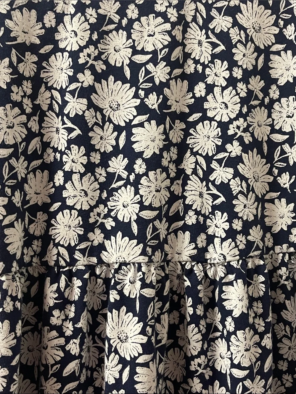 Vineyard Vines Navy and White Floral Short Sleeve Dress girls medium 10/12